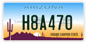 H8A470 license plate in Arizona