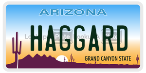 HAGGARD license plate in Arizona