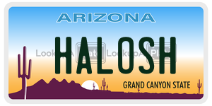 HALOSH license plate in Arizona