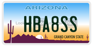 HBA8SS  license plate in AZ