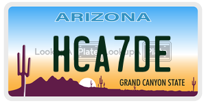 HCA7DE license plate in Arizona