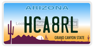 HCA8RL license plate in Arizona