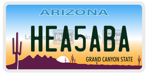 HEA5ABA license plate in Arizona