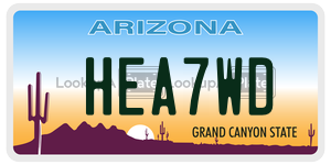 HEA7WD  license plate in AZ