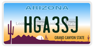 HGA3SJ license plate in Arizona