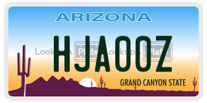 HJA00Z license plate in Arizona