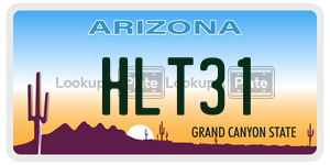 HLT31 license plate in Arizona