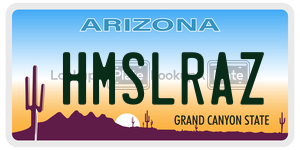 HMSLRAZ license plate in Arizona