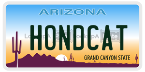 HONDCAT license plate in Arizona