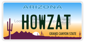 HOWZAT  license plate in AZ