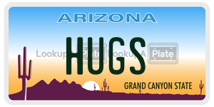 HUGS  license plate in AZ