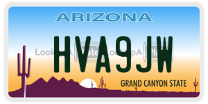 HVA9JW license plate in Arizona
