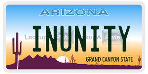 INUNITY  license plate in AZ