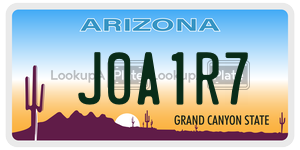 J0A1R7  license plate in AZ
