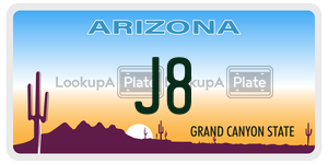 J8 license plate in Arizona