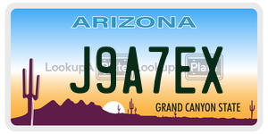 J9A7EX  license plate in AZ