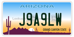 J9A9LW license plate in Arizona