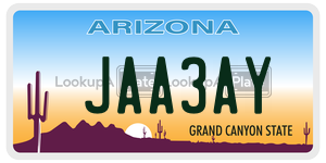 JAA3AY  license plate in AZ