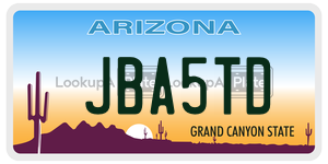 JBA5TD  license plate in AZ