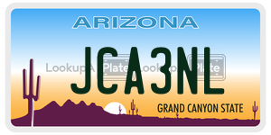 JCA3NL license plate in Arizona