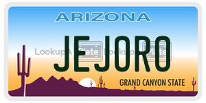 JEJORO  license plate in AZ