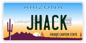 JHACK  license plate in AZ