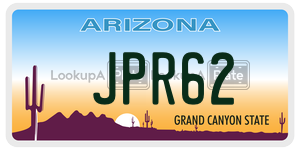 JPR62 license plate in Arizona