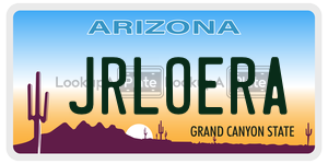 JRLOERA license plate in Arizona
