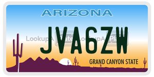 JVA6ZW license plate in Arizona