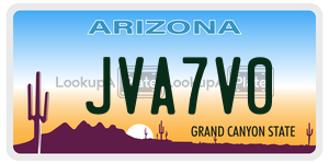 JVA7V0 license plate in Arizona