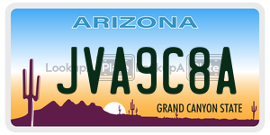 JVA9C8A  license plate in AZ