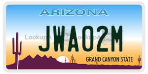 JWA02M license plate in Arizona