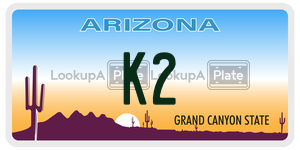 K2 license plate in Arizona