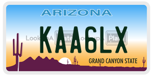 KAA6LX  license plate in AZ