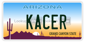 KACER license plate in Arizona