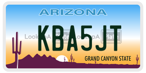 KBA5JT  license plate in AZ