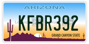 KFBR392 license plate in Arizona