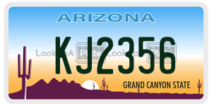 KJ2356 license plate in Arizona