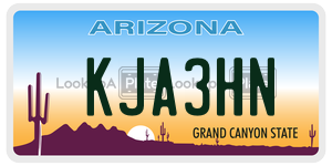 KJA3HN  license plate in AZ