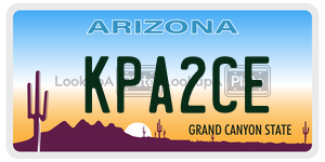 KPA2CE license plate in Arizona