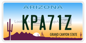 KPA71Z license plate in Arizona
