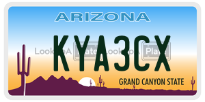 KYA3CX license plate in Arizona