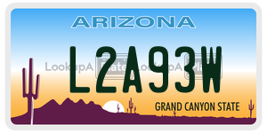 L2A93W  license plate in AZ