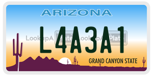 L4A3A1  license plate in AZ