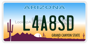 L4A8SD  license plate in AZ