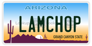 LAMCHOP license plate in Arizona
