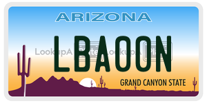 LBA00N license plate in Arizona