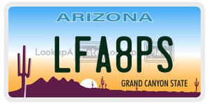 LFA8PS license plate in Arizona
