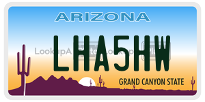 LHA5HW license plate in Arizona