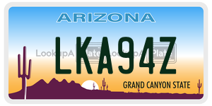 LKA94Z license plate in Arizona